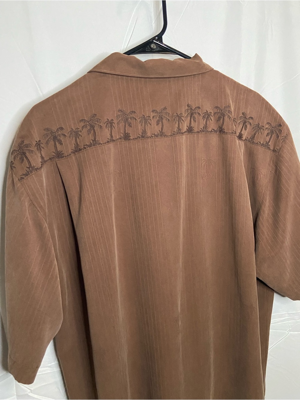 & Other Stories Brown Palm-Embroidered Short-Sleeve Button-Down Shirt